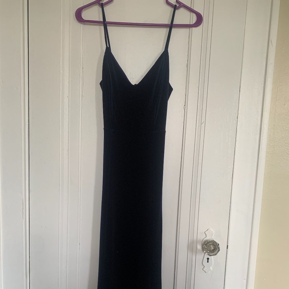 Dark blue velvet dress
